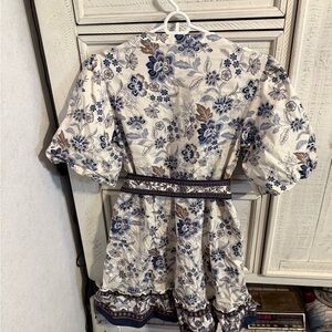 Joie Floral Midi Dress in Blue and Brown